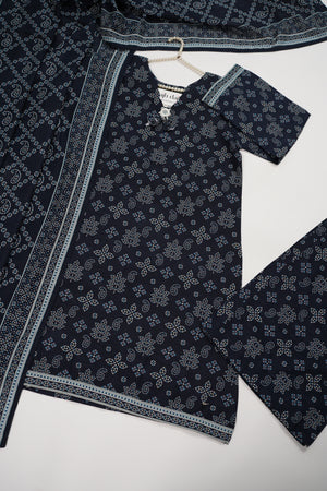 Bin Saeed Originals- Exclusive Khaddar Outfit with  Shawl - Ready to Wear SD539 blue