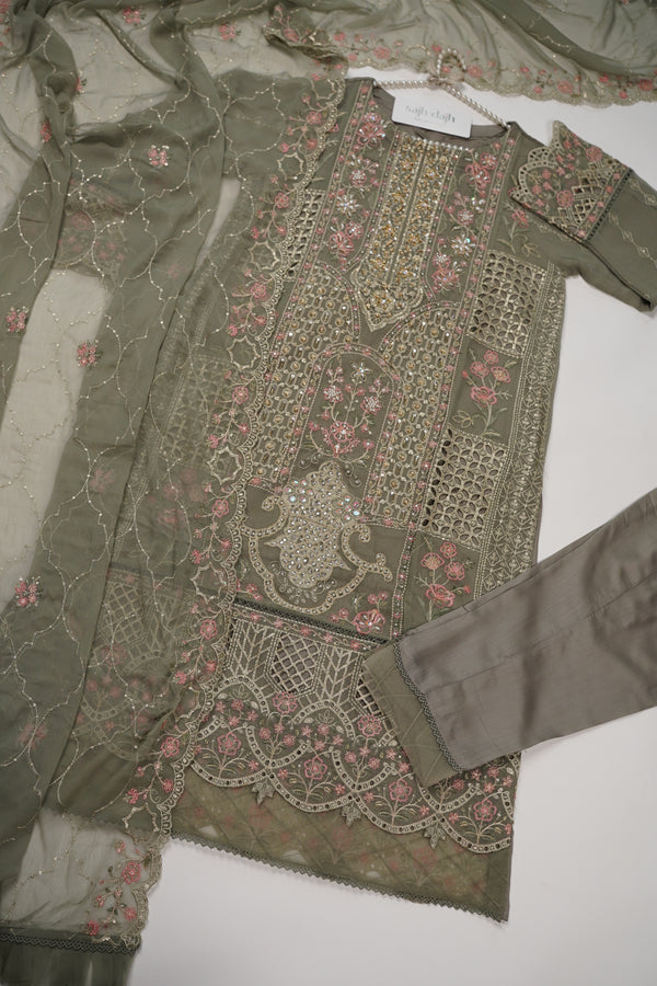 Husan e Jahan - Luxury Chiffon Outfit with Chiffon Dupatta - Ready to Wear - HEJ-V4-D3
