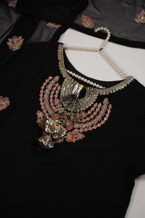 Chiffon Outfit with Chiffon Dupatta and Plazzo  - Ready to Wear-SD332