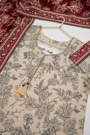 Bin Saeed Originals  - Exclusive Khaddar Outfit with  Shawl - Ready to Wear SD544