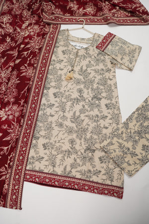 Bin Saeed Originals  - Exclusive Khaddar Outfit with  Shawl - Ready to Wear SD544