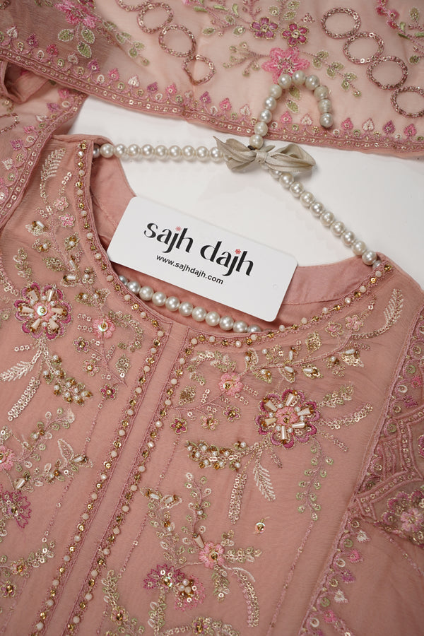 Husan e Jahan - Luxury Chiffon Outfit with Chiffon Dupatta - Ready to Wear - HEJ-V4-D4