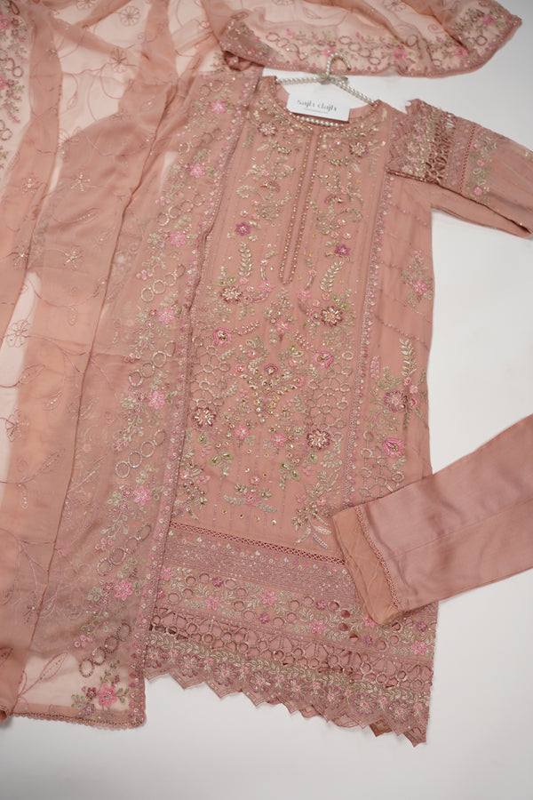 Husan e Jahan - Luxury Chiffon Outfit with Chiffon Dupatta - Ready to Wear - HEJ-V4-D4