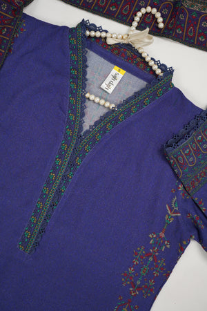 Rozi - Exclusive Dhanak Outfit with Shawl - Ready to Wear - Warm Fabric