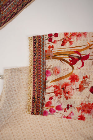 Rozi - Printed Viscose Outfit - Ready to Wear PD132-SB
