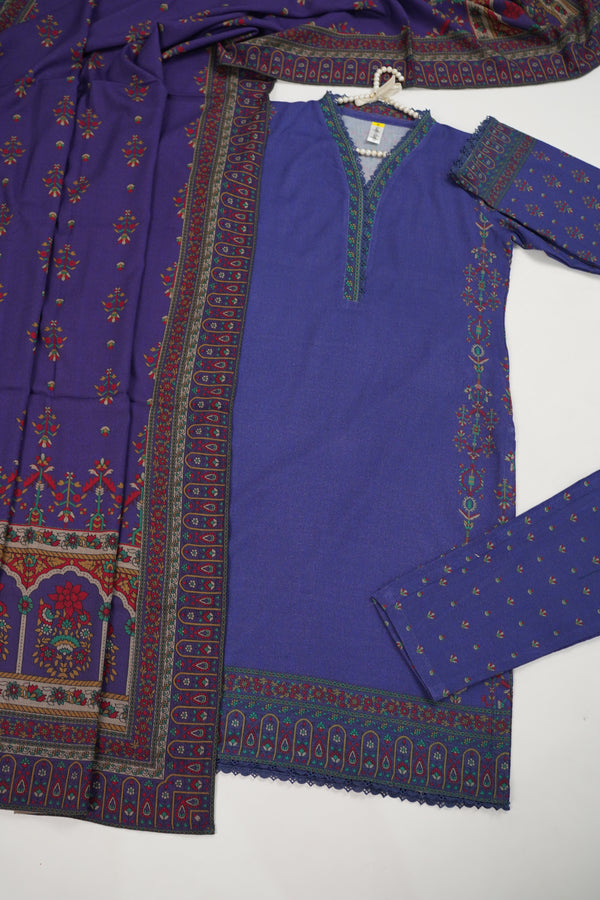 Rozi - Exclusive Dhanak Outfit with Shawl - Ready to Wear - Warm Fabric