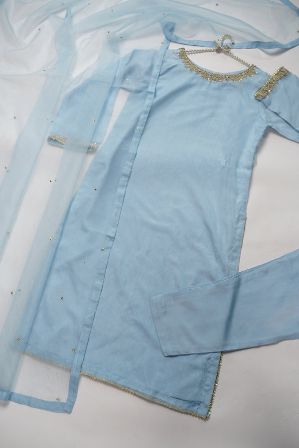 Khaas - Luxury Organza Outfit - Hand Work - Ready to Wear -TEHV7D9
