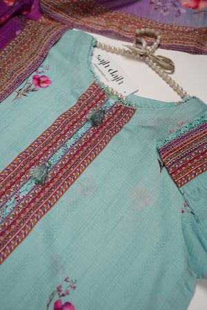 Rozi - Printed Viscose Outfit - Ready to Wear PD124-SB