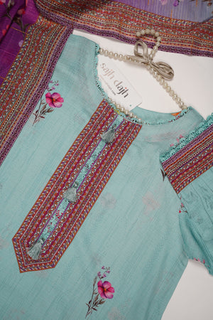 Rozi - Printed Viscose Outfit - Ready to Wear PD124-SB