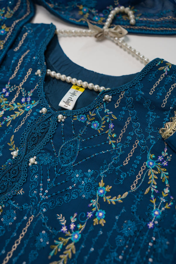 Husan e Jahan - Luxury Chiffon Outfit with Chiffon Dupatta - Ready to Wear - HEJ-V4-D2