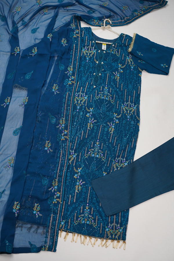 Husan e Jahan - Luxury Chiffon Outfit with Chiffon Dupatta - Ready to Wear - HEJ-V4-D2