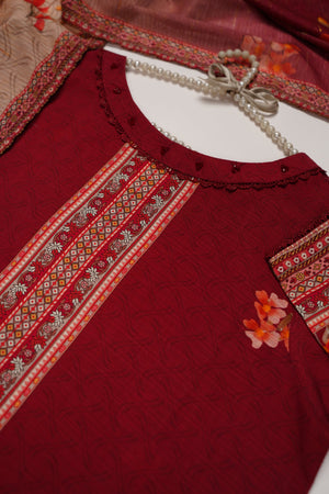 Rozi - Printed Viscose Outfit - Ready to Wear PD123-SB