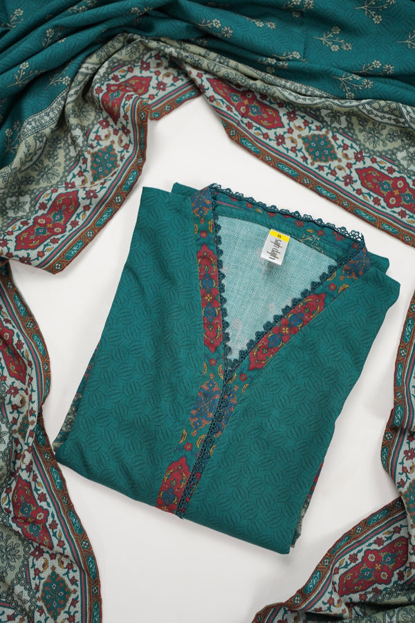 Pre Order Rozi - Exclusive Dhanak Outfit with Shawl - Ready to Wear - Warm Fabric