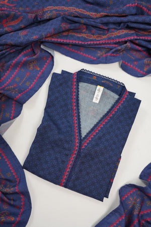 Rozi - Exclusive Dhanak Outfit with Shawl - Ready to Wear - Warm Fabric