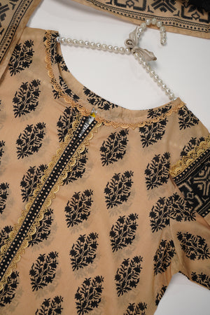 Rozi - Luxury Lawn Outfit With Voile Dupatta - Ready to Wear - PD009