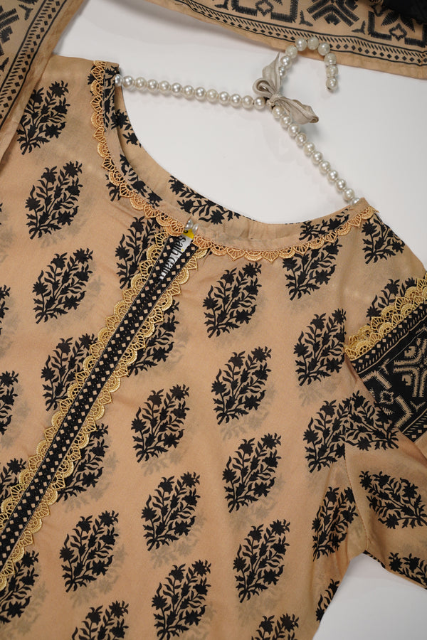 Rozi - Luxury Lawn Outfit With Voile Dupatta - Ready to Wear - PD009