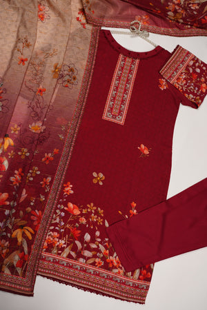 Rozi - Printed Viscose Outfit - Ready to Wear PD123-SB