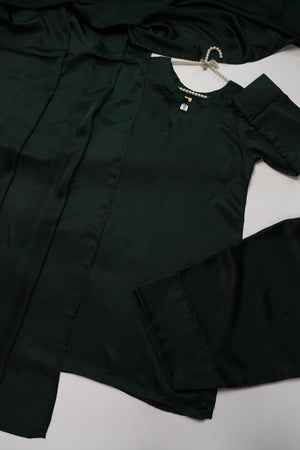 Rozi - Viral Farshi Shalwar Shamoz Silk Outfit with Shamoz Dupatta - Ready to Wear PD010 - Green