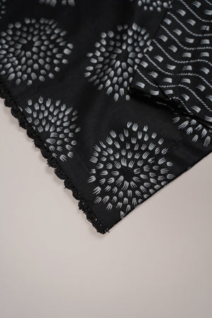 Rozi - Printed  Cotton Outfit - Ready to Wear PD127 Black