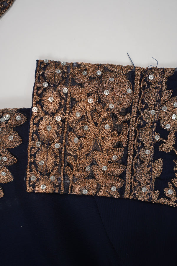 Chiffon Budget Wear Suit with Chiffon Dupatta - Ready to Wear Navy Blue