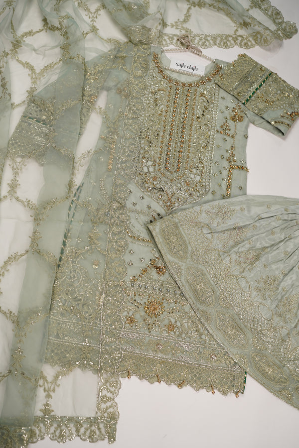 Tehwar - Luxury Organza Festive Collection with Sharara - Ready to Wear - Tehv9d1