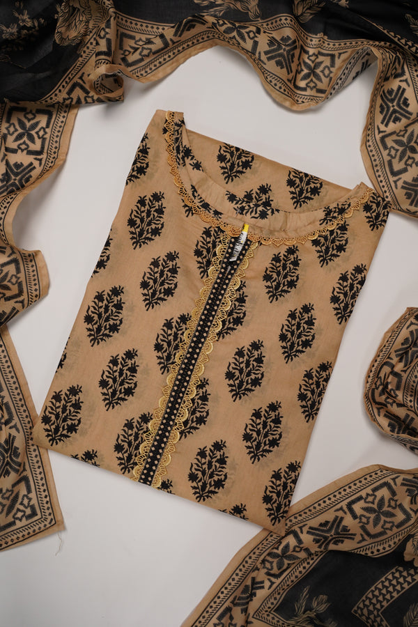 Rozi - Luxury Lawn Outfit With Voile Dupatta - Ready to Wear - PD009