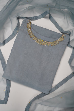 Khaas - Luxury Organza Outfit - Hand Work - Ready to Wear -TEHV7D8-SD