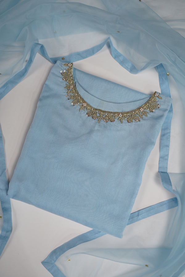 Khaas - Luxury Organza Outfit - Hand Work - Ready to Wear -TEHV7D9