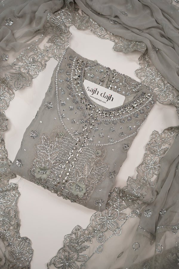 Tehwar - Luxury Organza Festive Collection with Sharara - Ready to Wear - Tehv8d10
