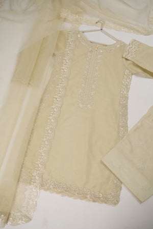 Minor Damage Luxury Organza Outfit with Organza Dupatta - Ready to Wear