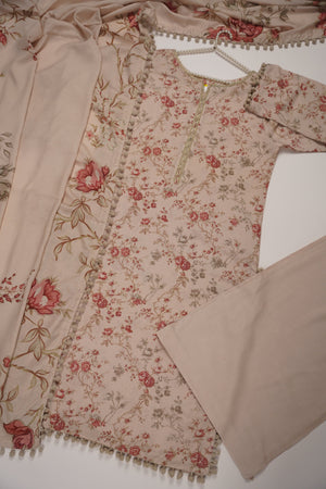 Rozi - Exclusive Karandi Outfit with  Shawl - Ready to Wear -MC208
