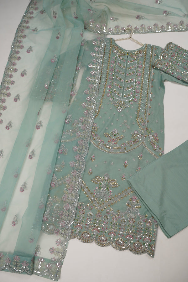 Tehwar - Luxury Organza Outfit with Organza Dupatta - Ready to Wear MC280- Eid Volume 4