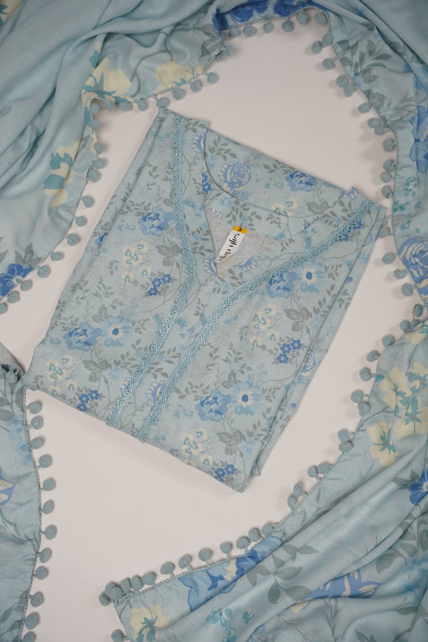 Rozi - Exclusive  Karandi Outfit with  Shawl - Ready to Wear -MC205