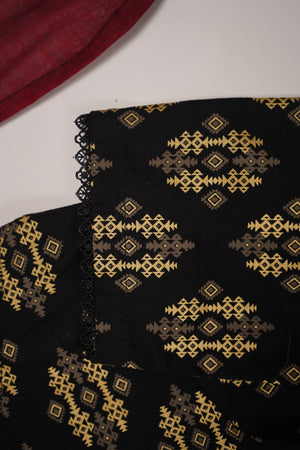 Rozi - Exclusive Khaddar Outfit with Multani Shawl - Ready to Wear - Warm Fabric PD136-SB