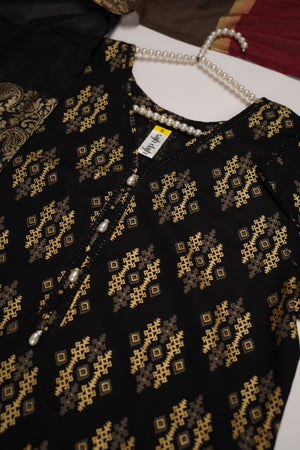 Rozi - Exclusive Khaddar Outfit with Multani Shawl - Ready to Wear - Warm Fabric PD136-SB