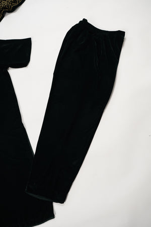 Tawakkal - Luxury Velvet Outfit with Embroidered Velvet Shawl Green