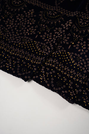 Tawakkal - Luxury Velvet Outfit with Embroidered Velvet Shawl  Navy blue