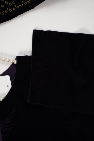 Tawakkal - Luxury Velvet Outfit with Embroidered Velvet Shawl dark purple
