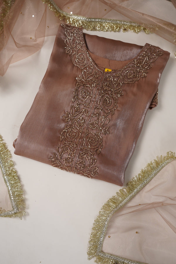 Khaas - Luxury Sheesha Silk Outfit - Hand Work - Ready to Wear SD304