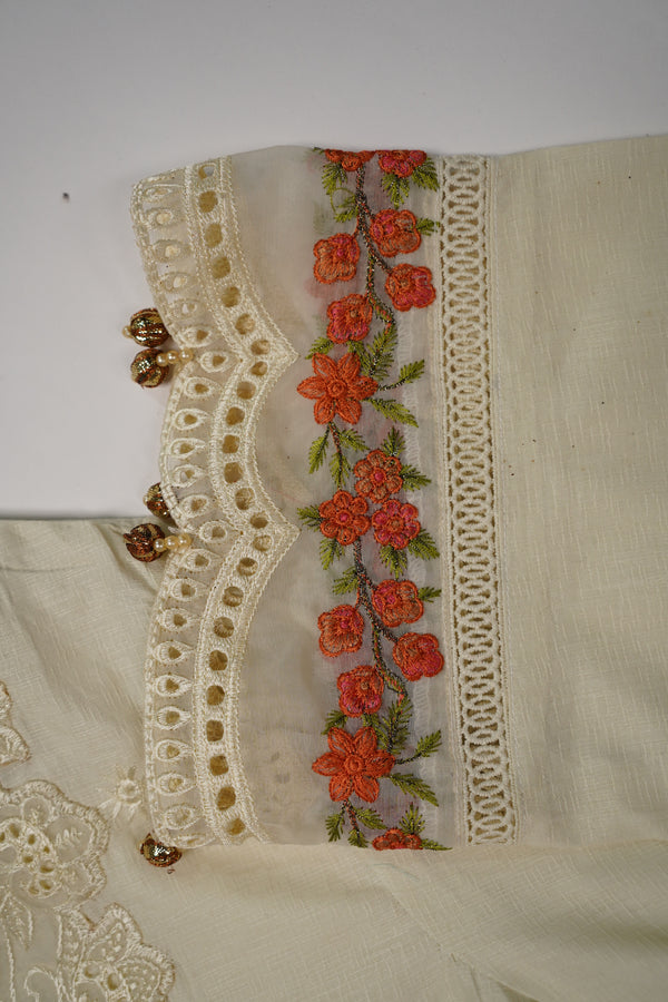 Rozi  - Farshi Shalwar - Luxury Cotton Lawn Outfit With Organza Dupatta - Ready to Wear PD027