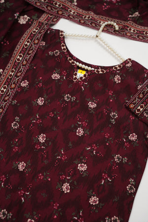 Rozi - Exclusive Khaddar Outfit with  Shawl - Ready to Wear SD565