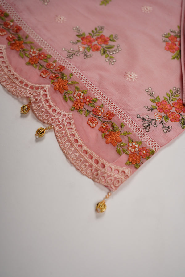 Rozi - Farshi Shalwar - Luxury Cotton Lawn Outfit With Organza Dupatta - Ready to Wear PD028