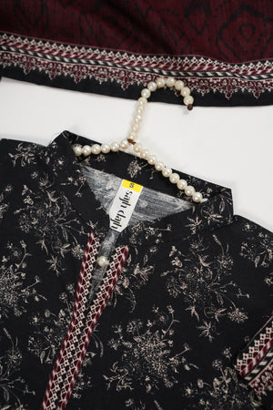 Rozi - Exclusive Khaddar Outfit with  Shawl - Ready to Wear SD569