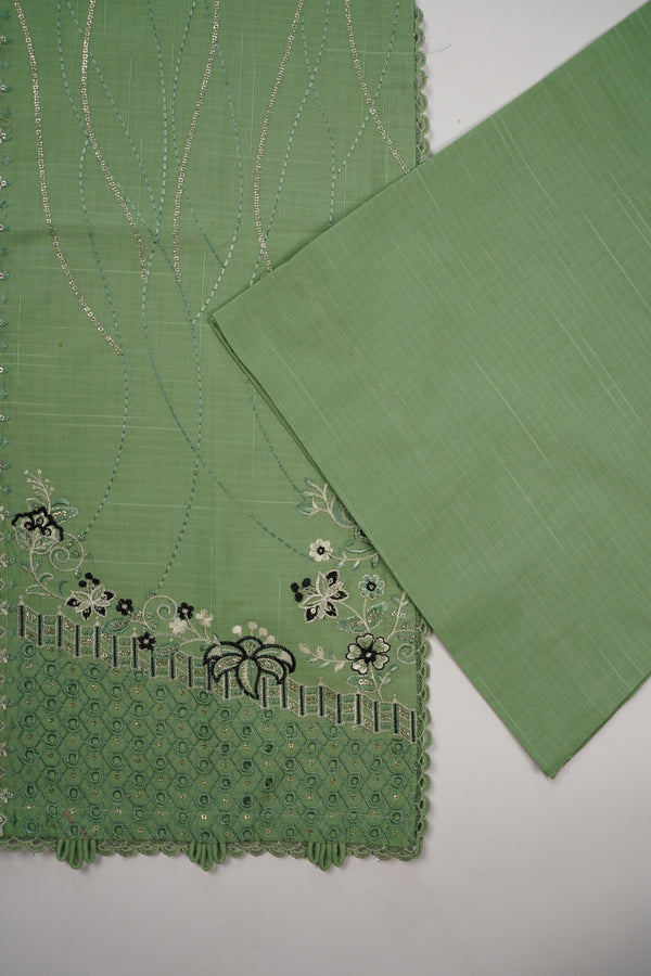 Rozi - Premium Embroidered Lawn Outfit with Voile Dupatta - Ready to Wear PD034