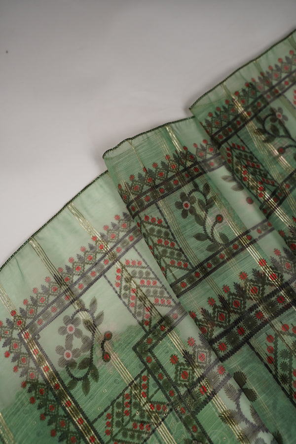Rozi - Premium Embroidered Lawn Outfit with Voile Dupatta - Ready to Wear PD034