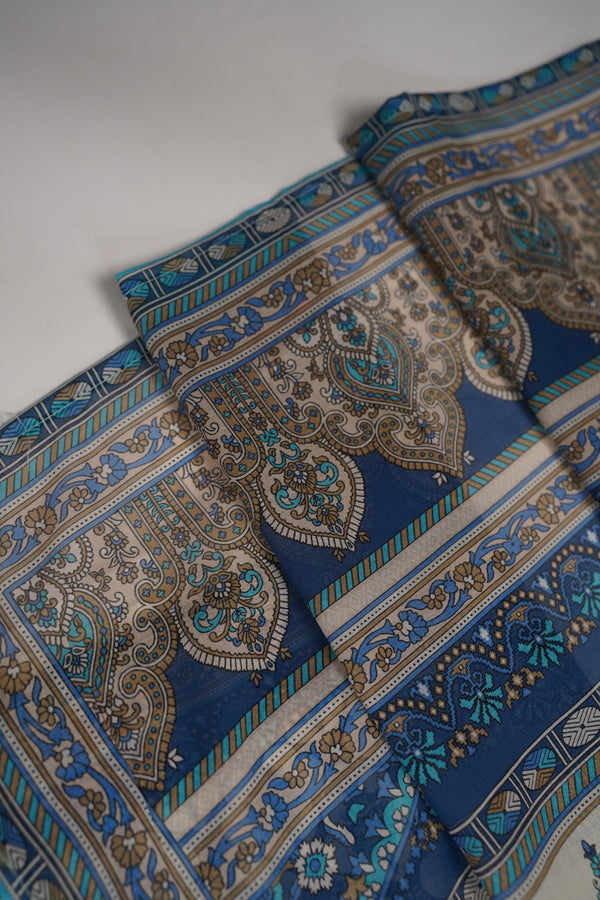 Rozi - Luxury Cotton Lawn Outfit With Voile Dupatta - Ready to Wear PD025