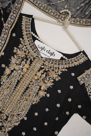 Husan e Jahan - Luxury Chiffon Outfit with Chiffon Dupatta - Ready to Wear - HEJ-V3-D10