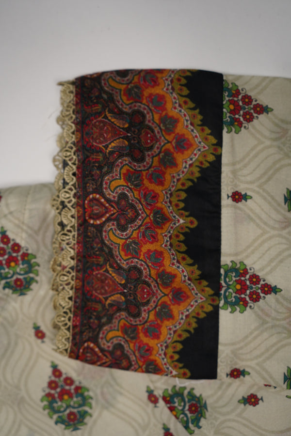 Rozi - Luxury Cotton Lawn Outfit With Voile Dupatta - Ready to Wear PD024
