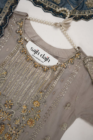 Husan e Jahan - Luxury Chiffon Outfit with Chiffon Dupatta - Ready to Wear - HEJ-V3-D9