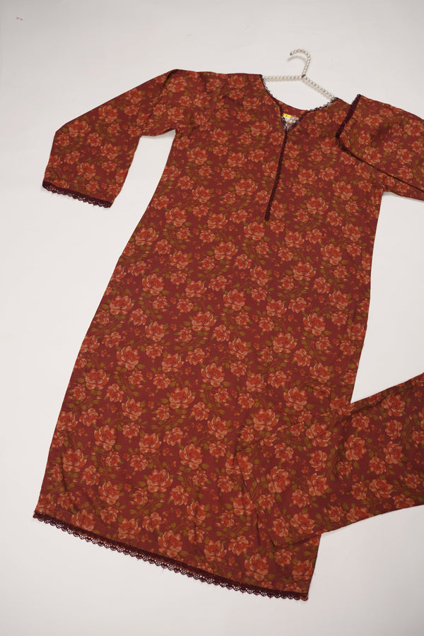 Rozi - Printed Linen Bana Dora Outfit - Ready to Wear PD139